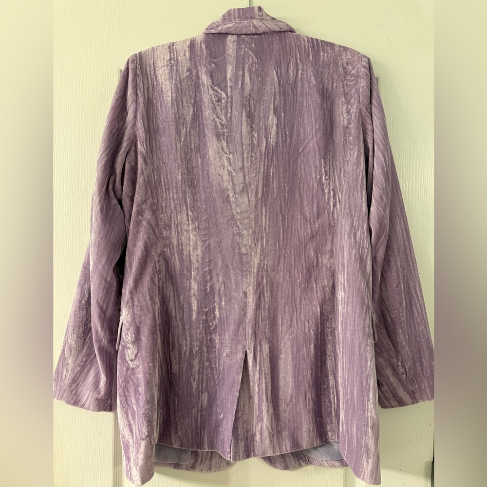 BUDDY LOVE HEFF CRUSHED VELVET BLAZER - LAVENDER size Large - Picture 2 of 4